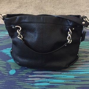 Black leather Coach purse
